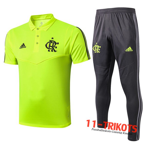 Neuestes Fussball Flamengo Poloshirt + Hose Grün 2019 2020 | 11-trikots