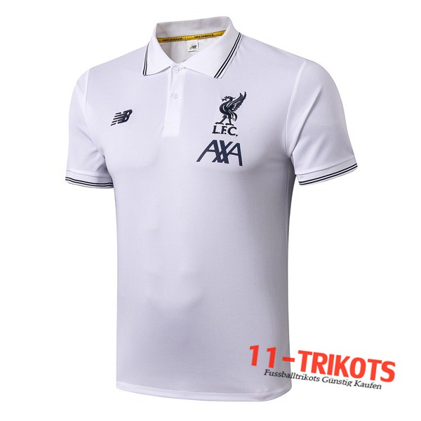 Neuestes Fussball FC Liverpool Poloshirt Weiß 2019 2020 | 11-trikots