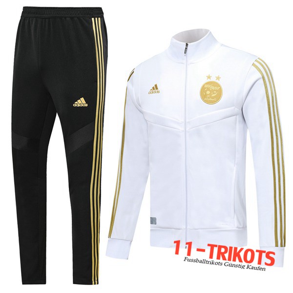 Neuestes Fussball Algerien Trainingsanzug (Jacke) Weiß 2019 2020 | 11-trikots