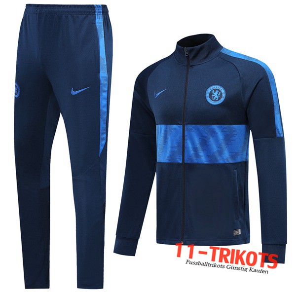 Neuestes Fussball FC Chelsea Trainingsanzug (Jacke) Blau Dunkel 2019 2020 | 11-trikots