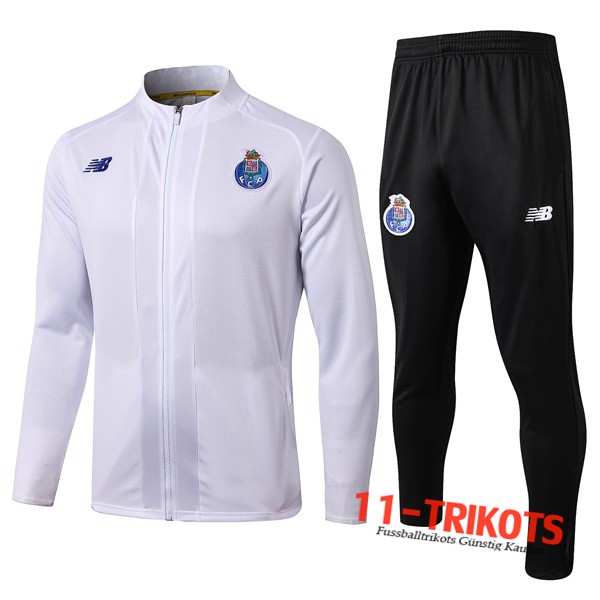 Neuestes Fussball FC Porto Trainingsanzug (Jacke) Weiß 2019 2020 | 11-trikots