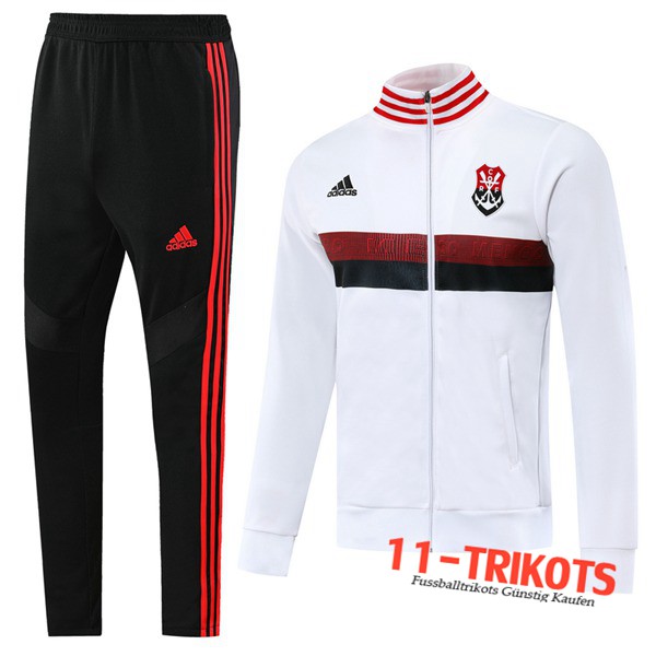 Neuestes Fussball Flamengo Trainingsanzug (Jacke) Weiß 2019 2020 | 11-trikots