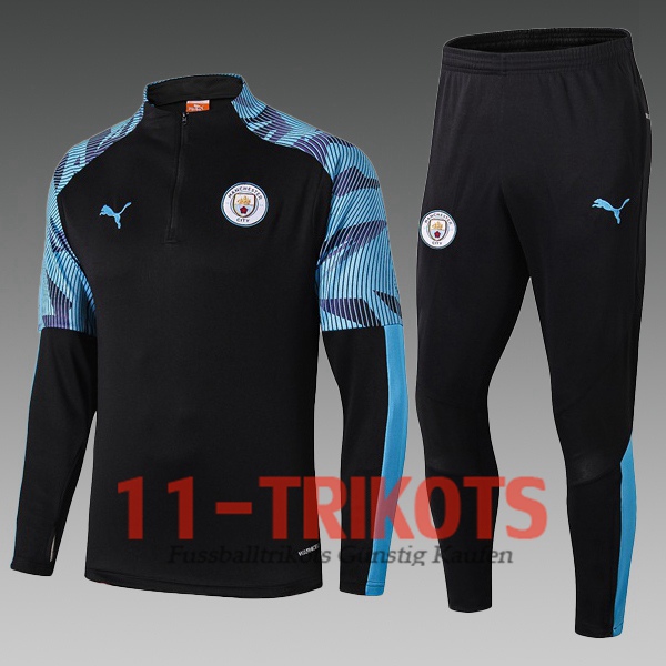 Manchester City Kinder Trainingsanzug Schwarz Blau 2019/2020