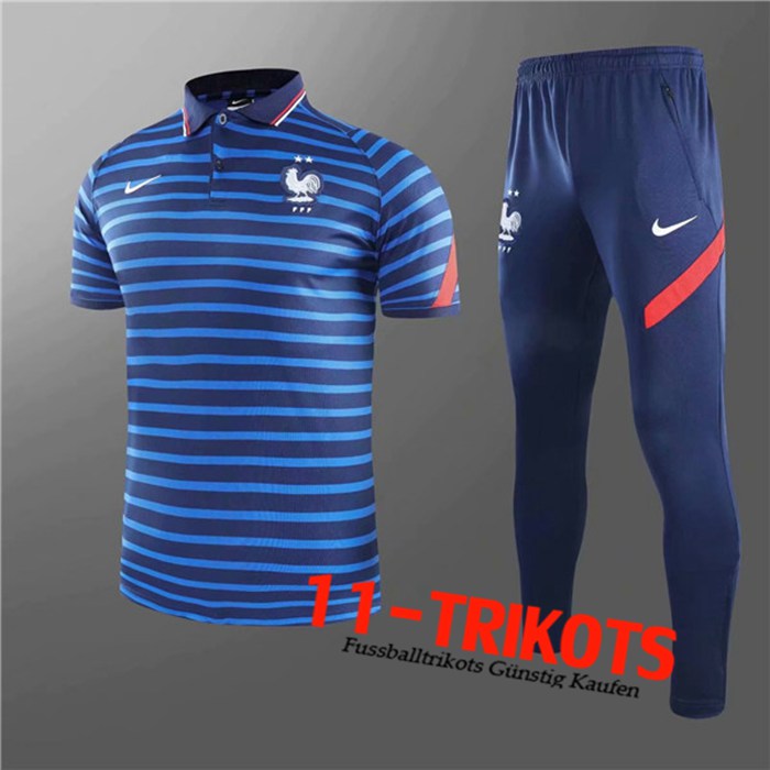 Frankreich Poloshirt + Hose Blau 2020/2021