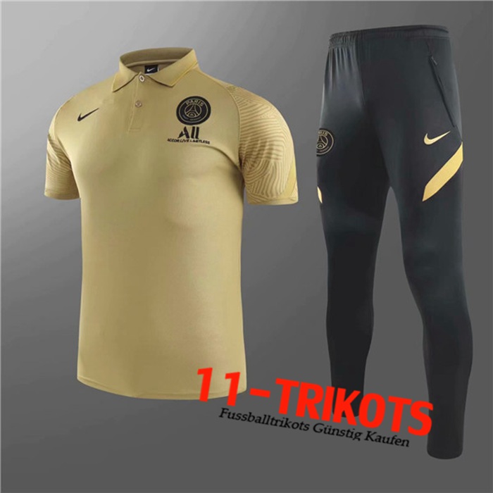 Paris PSG Poloshirt + Hose Gelb 2020/2021