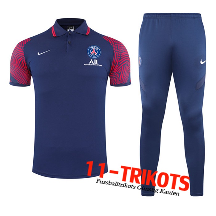 PSG Poloshirt + Hose Navy Blau 2021/2022