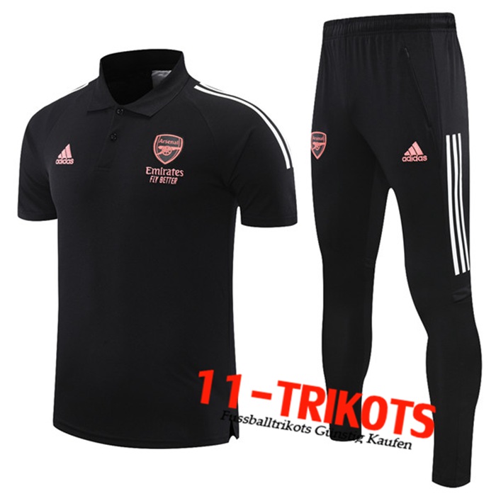 Arsenal Poloshirt + Hose Schwarz 2021/2022