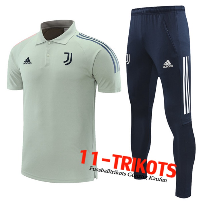 Juventus Poloshirt + Hose Grau 2021/2022