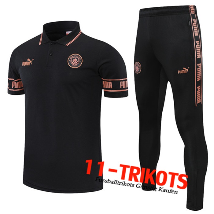 Manchester City Poloshirt + Hose Schwarz 2021/2022