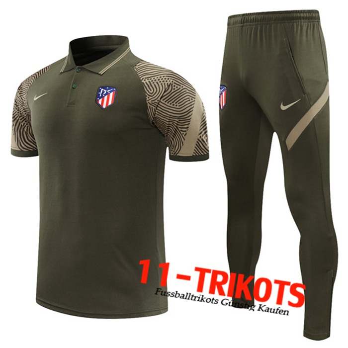 Atletico Madrid Poloshirt + Hose Dark Grün 2021/2022