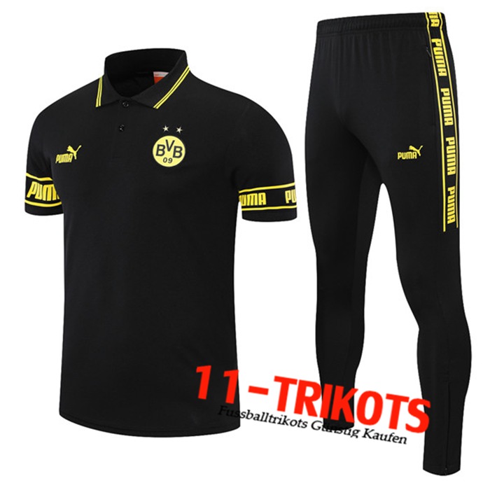 Dortmund BVB Poloshirt + Hose Schwarz 2021/2022