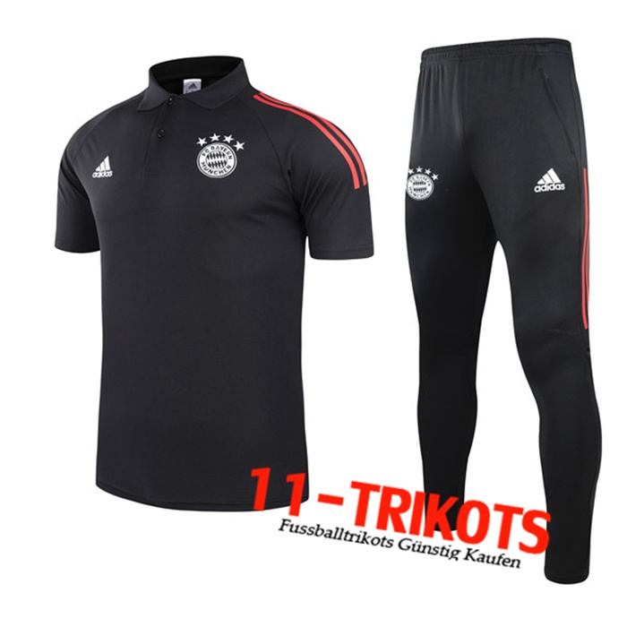 Bayern München Poloshirt + Hose Schwarz 2021/2022