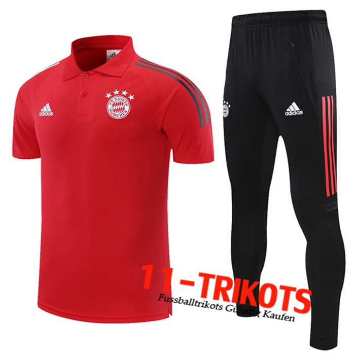 Bayern München Poloshirt + Hose Rot 2021/2022