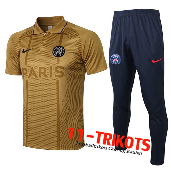 PSG Poloshirt + Hose Gelb 2021/2022