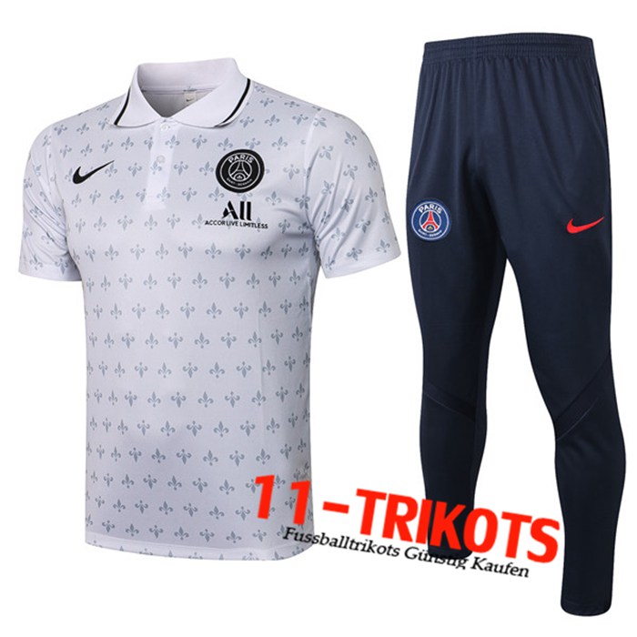 PSG Poloshirt + Hose Weiß 2021/2022