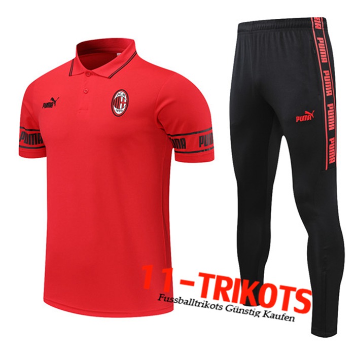 AC Milan Poloshirt + Hose Rot 2021/2022