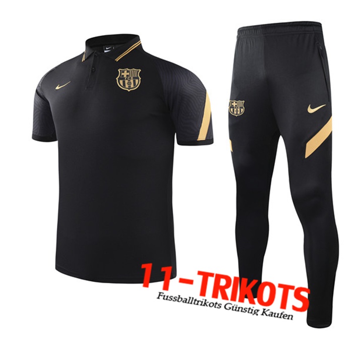 FC Barcelona Poloshirt + Hose Schwarz 2021/2022