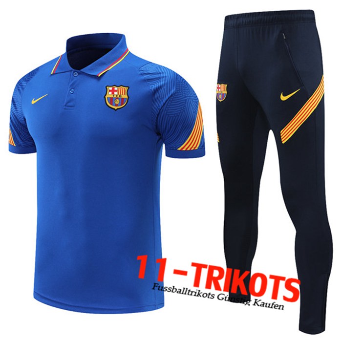 FC Barcelona Poloshirt + Hose Blau 2021/2022