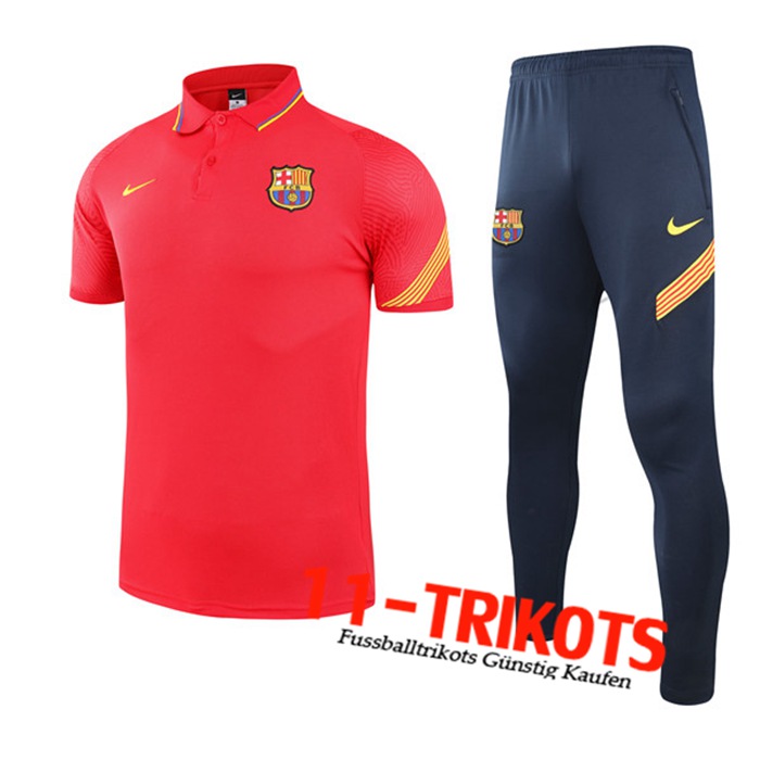 FC Barcelona Poloshirt + Hose Rot 2021/2022