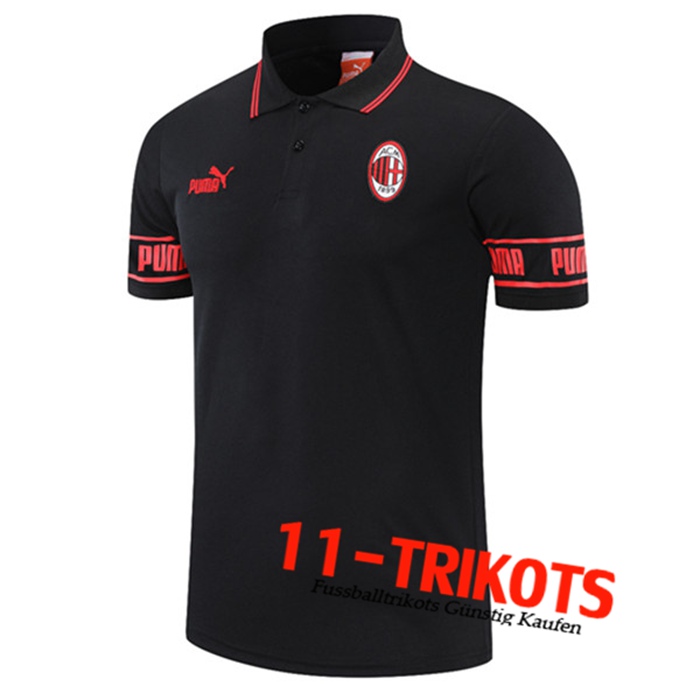 AC Milan Poloshirt Schwarz/Rot 2021/2022