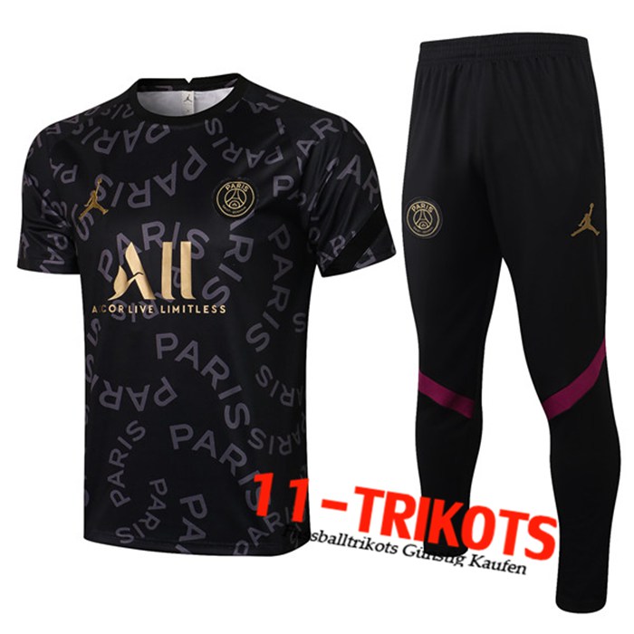 PSG Jordan Trainingstrikot + Hose Schwarz 2021/2022