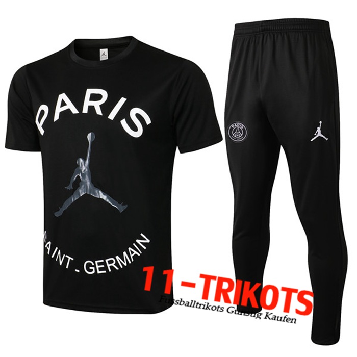 PSG Jordan Trainingstrikot + Hose Weiß/Schwarz 2021/2022