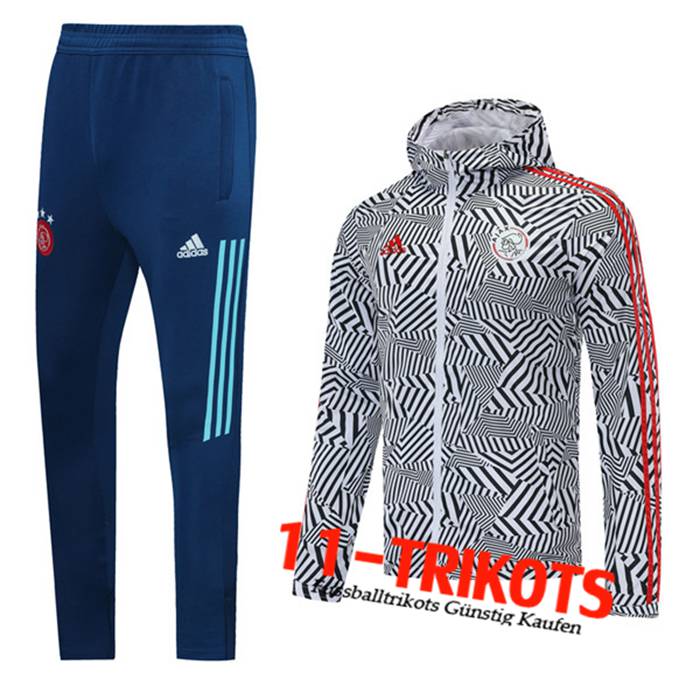 Ajax Trainingsanzug Windbreaker Schwarz/Weiß 2020/2021