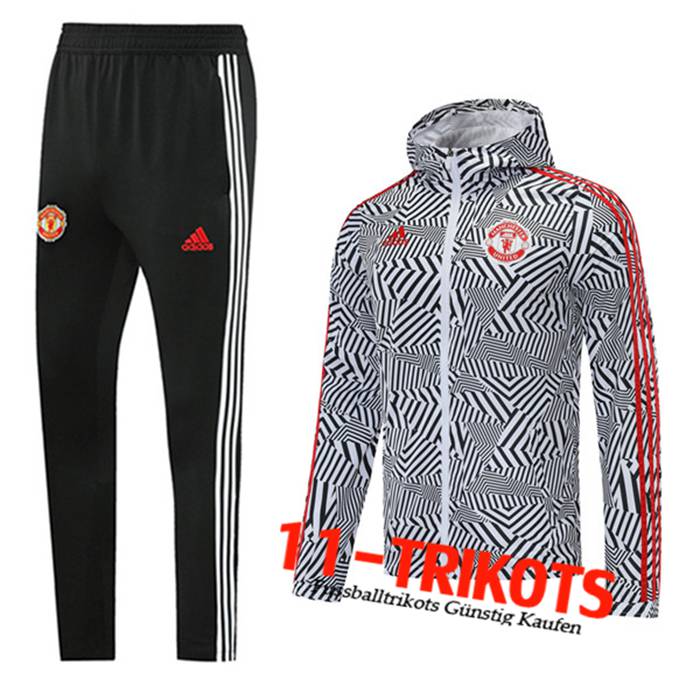 Manchester United Trainingsanzug Windbreaker Schwarz/Weiß 2020/2021