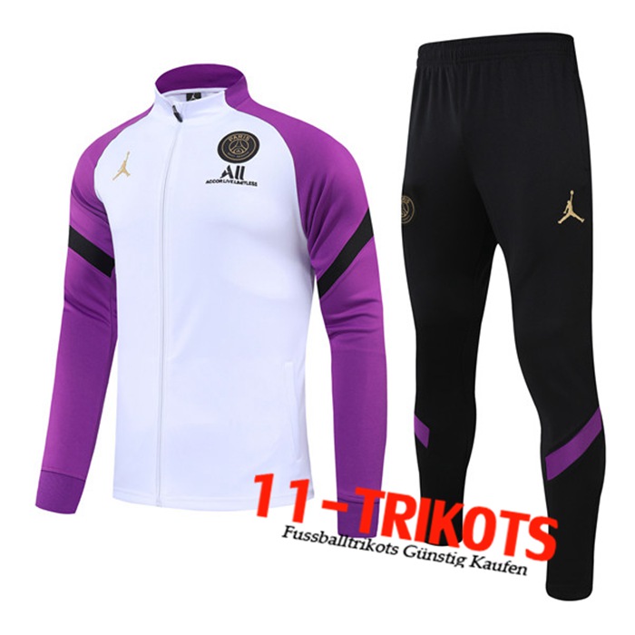 Jordan PSG Trainingsanzug (Jacke) Weiß/Violett 2021/2022
