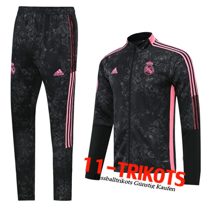 Real Madrid Trainingsanzug (Jacke) Schwarz/Rose 2021/2022