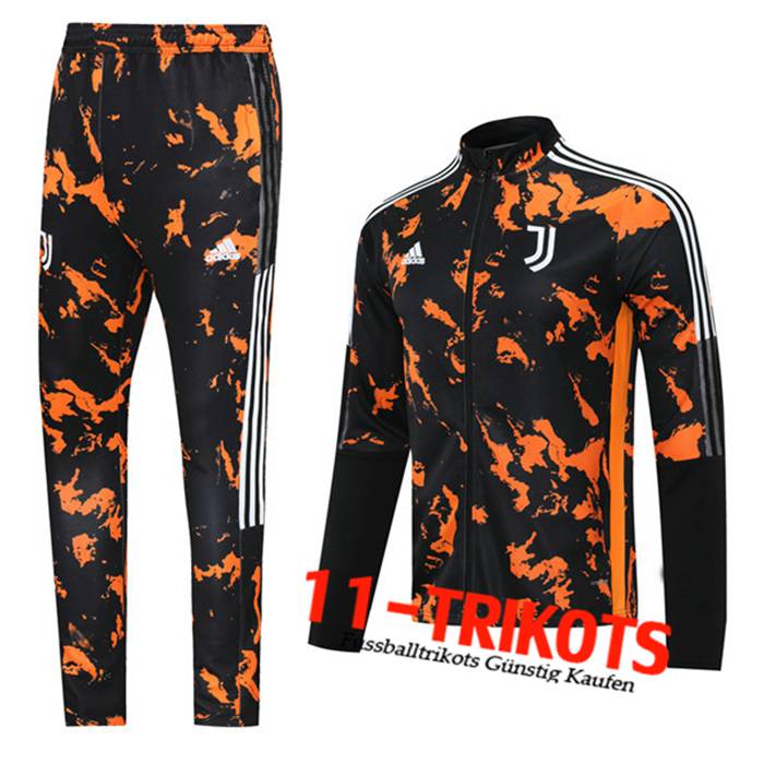 Juventus Trainingsanzug (Jacke) Schwarz/Orange 2021/2022