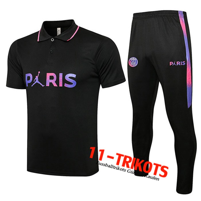 Jordan PSG Poloshirt + Hose Schwarz 2021/2022