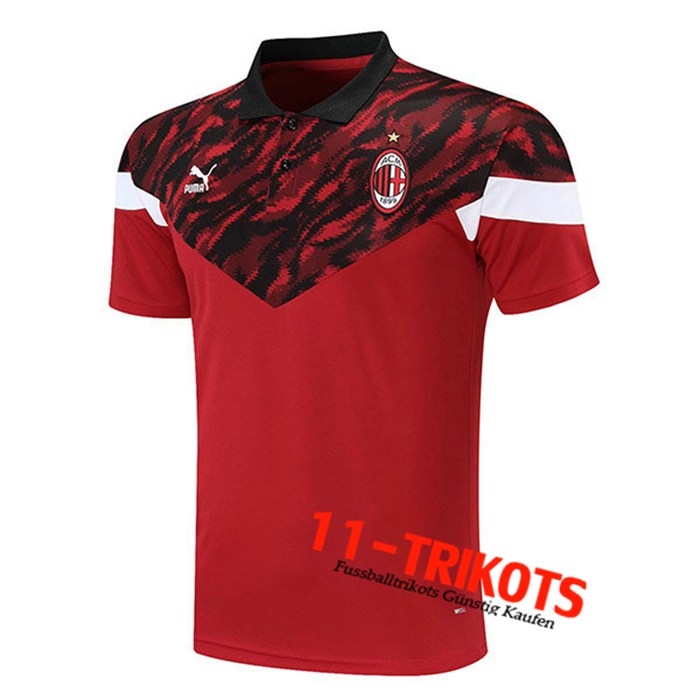 AC Milan Poloshirt Rot/Schwarz 2021/2022