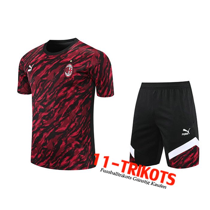 AC Milan Trainingstrikot + Shorts Rot/Schwarz 2021/2022