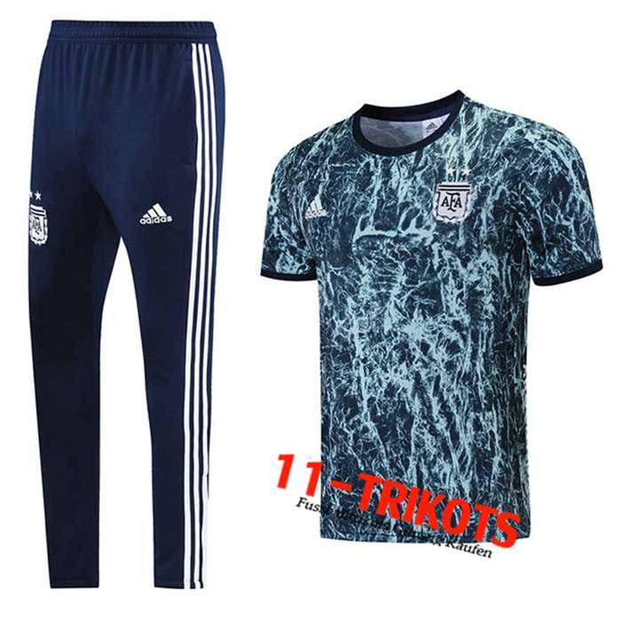 Argentinien Trainingstrikot + Hose Schwarz/Blau 2021/2022