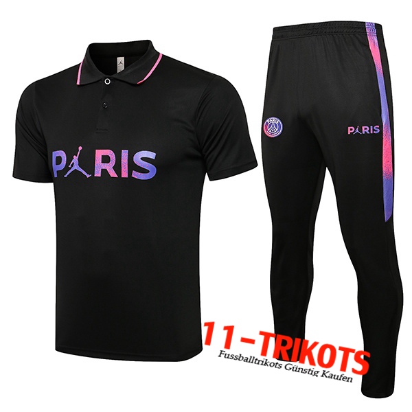 Jordan PSG Poloshirt + Hose Schwarz Classic 2021/2022