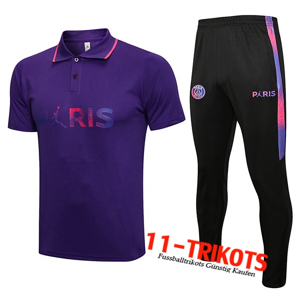 Jordan PSG Poloshirt + Hose Lila Classic 2021/2022