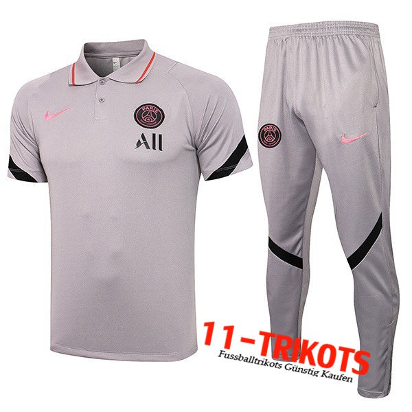 PSG Poloshirt + Hose Grau Classic 2021/2022