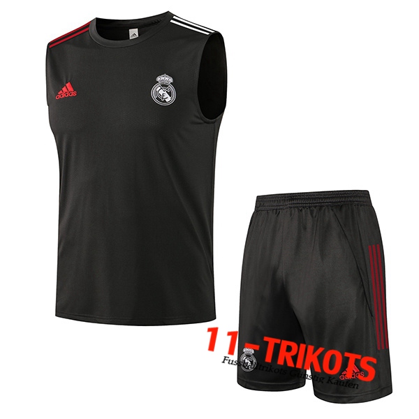 Real Madrid Trainingstrikot + Shorts Schwarz 2021/2022