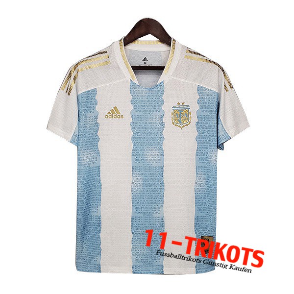 Argentinien Fussball Trikot Commemorative Edition Blau/Weiß 2021