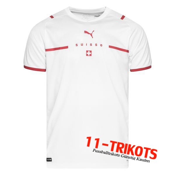 Schweiz Nationalteam Fussball Trikot Weiß 2021
