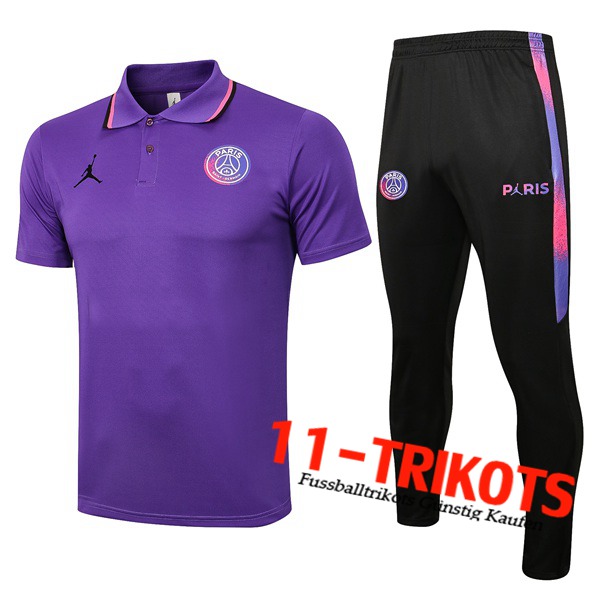 Jordan PSG Poloshirt + Hose Lila 2021/2022