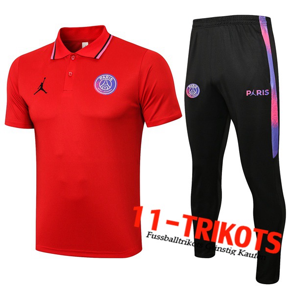 Jordan PSG Poloshirt + Hose Rot 2021/2022