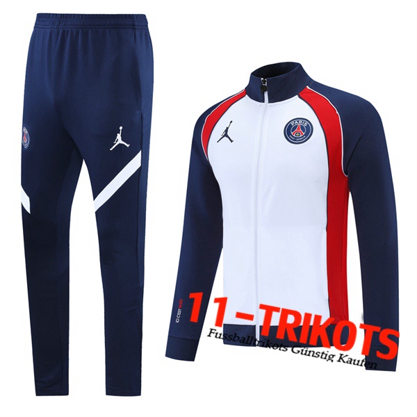 PSG Trainingsanzug (Jacke) Weiß/Dunkelblaue 2021/2022