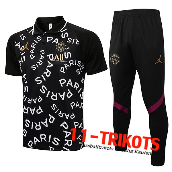 Jordan PSG Poloshirt + Hose Schwarz 2021/2022