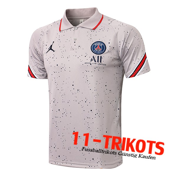 Jordan PSG Poloshirt Grau 2021/2022