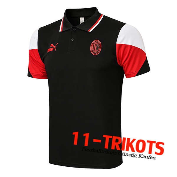 AC Milan Poloshirt Schwarz/Rot 2021/2022