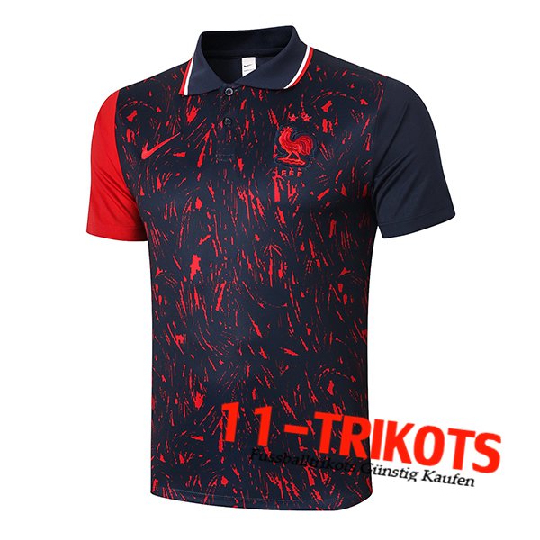 Frankreich Poloshirt Schwarz/Rot 2021/2022