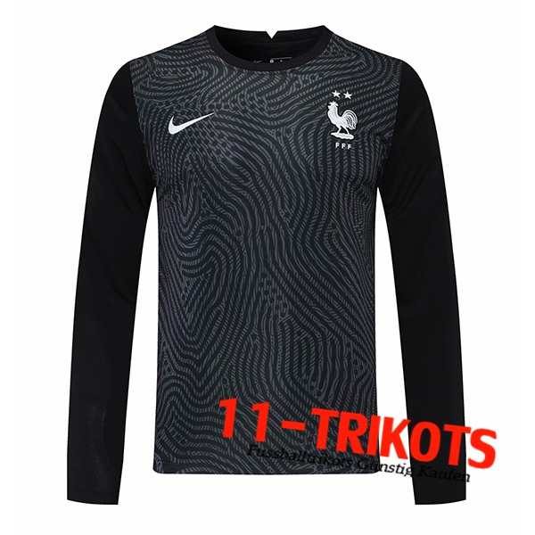 Frankreich Torhuter Trikot Langarm Schwarz 2020