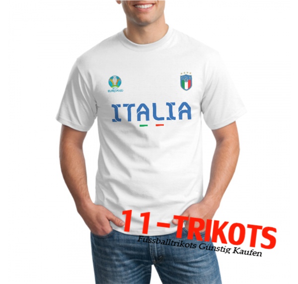 Italien T-Shirts UEFA Euro 2020 Champions Weiß - GXHTS01